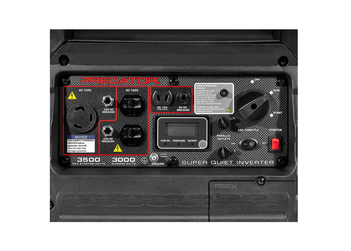PREDATOR 3500-Watt Super Quiet Gas-Powered Portable Inverter Generator with CO SECURE Technology