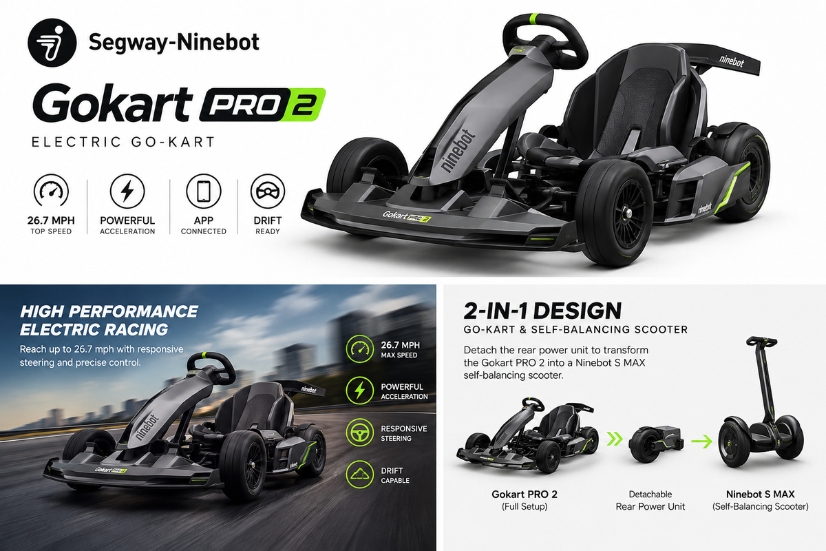 Segway Ninebot Gokart PRO 2 Electric Go-Kart – 26.7 MPH High-Performance Racing Kart