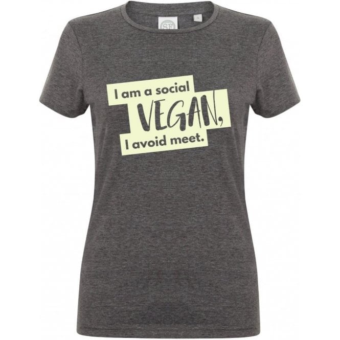 I'm A Social Vegan Womens Slim Fit T-Shirt